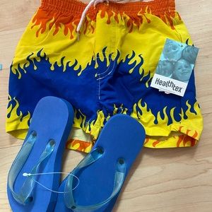 Healthtex baby boy swimming trunks w/ flip flops